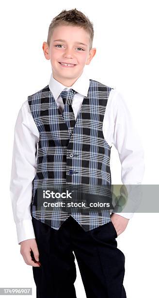 Boy In School Uniform Stock Photo - Download Image Now - 8-9 Years, Blond Hair, Boys