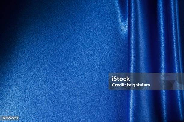 Blue Satin Stock Photo - Download Image Now - Backdrop - Artificial Scene, Blank, Blue