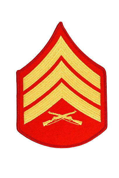 us marine sierżant stopień patch - chevron embroidery military protection zdjęcia i obrazy z banku zdjęć