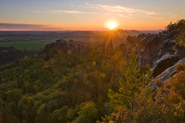 istock Sunset in the Saxon Switzerland, Germany 174997748