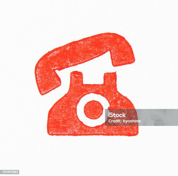 絶縁ショットレッドのゴム製スタンプ電話で白背景 - 記章のストックフォトや画像を多数ご用意 - 記章, 赤, 電話機