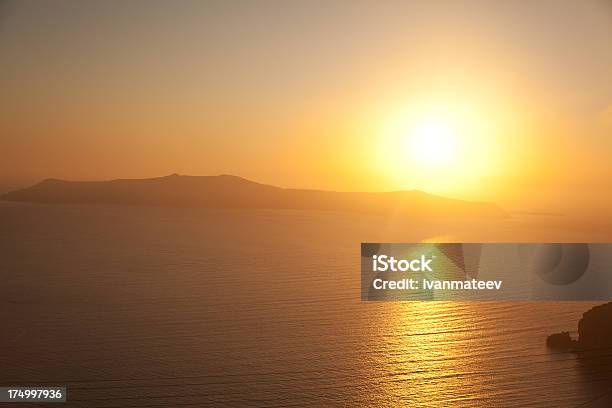 Sunset In Oia Santorini Stock Photo - Download Image Now - Aegean Sea, Archipelago, Close-up