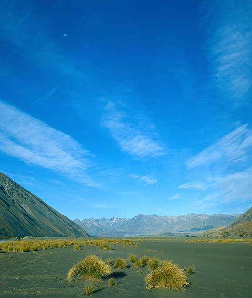 Rangitata River, Canterbury, New Zealand stock photo