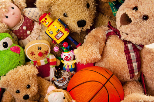 Donation Box Full of Toys and Stuffed Animals