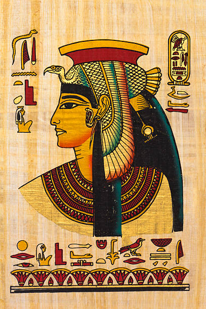 nefertiti - cleopatra pharaoh ancient egyptian culture women stock illustrations