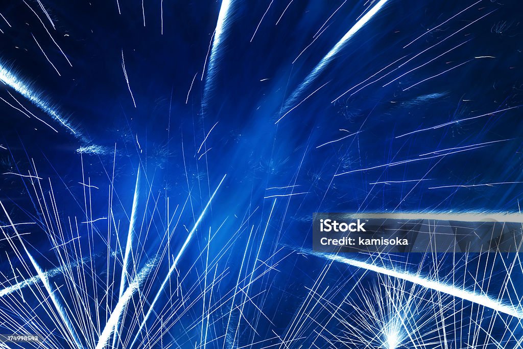 Fuochi d'artificio In blu - Foto stock royalty-free di Affari