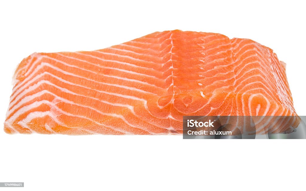 Raw salmon Raw salmon on white background Cut Out Stock Photo