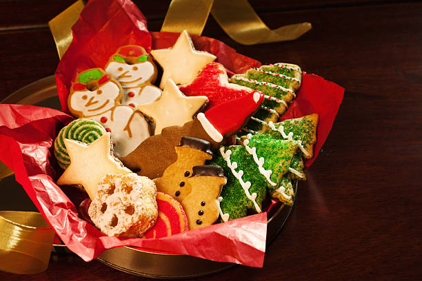 istock Festive Decorated Christmas Cookies in Tin Hz 174998615