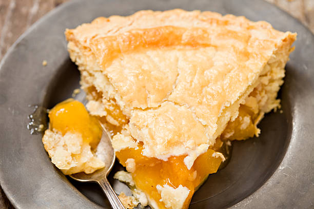 istock Slice Of Peach Pie And A Spoon 174998728