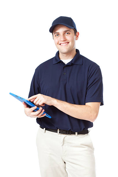 istock Maintenance Repair Service Man with Digital Tablet Computer on White 174998803