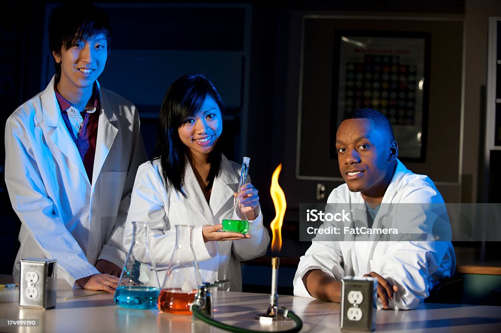 Diversos High School Science turma - Royalty-free Bico de Bunsen Foto de stock