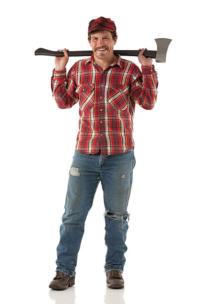110+ Lumberjack Holding An Axe On His Shoulder Stock Photos, Pictures ...