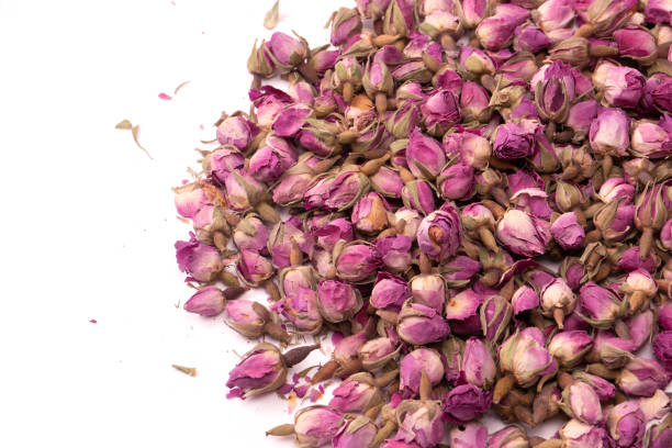 istock Dry tea roses isolated on white background. 1749995323