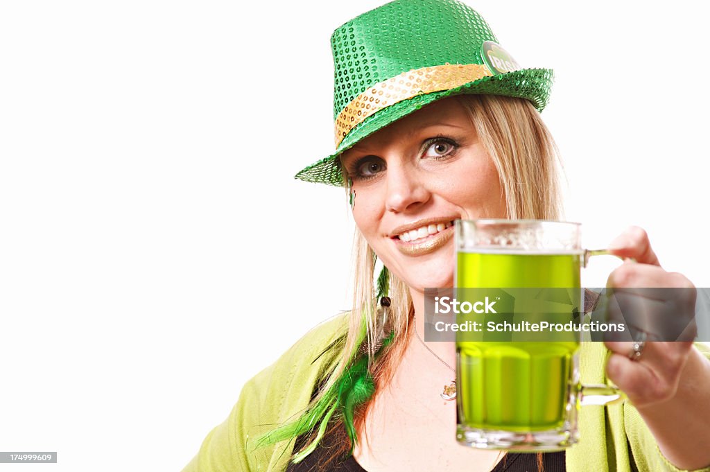 St. Patrick's Day Frau - Lizenzfrei Alkoholisches Getränk Stock-Foto