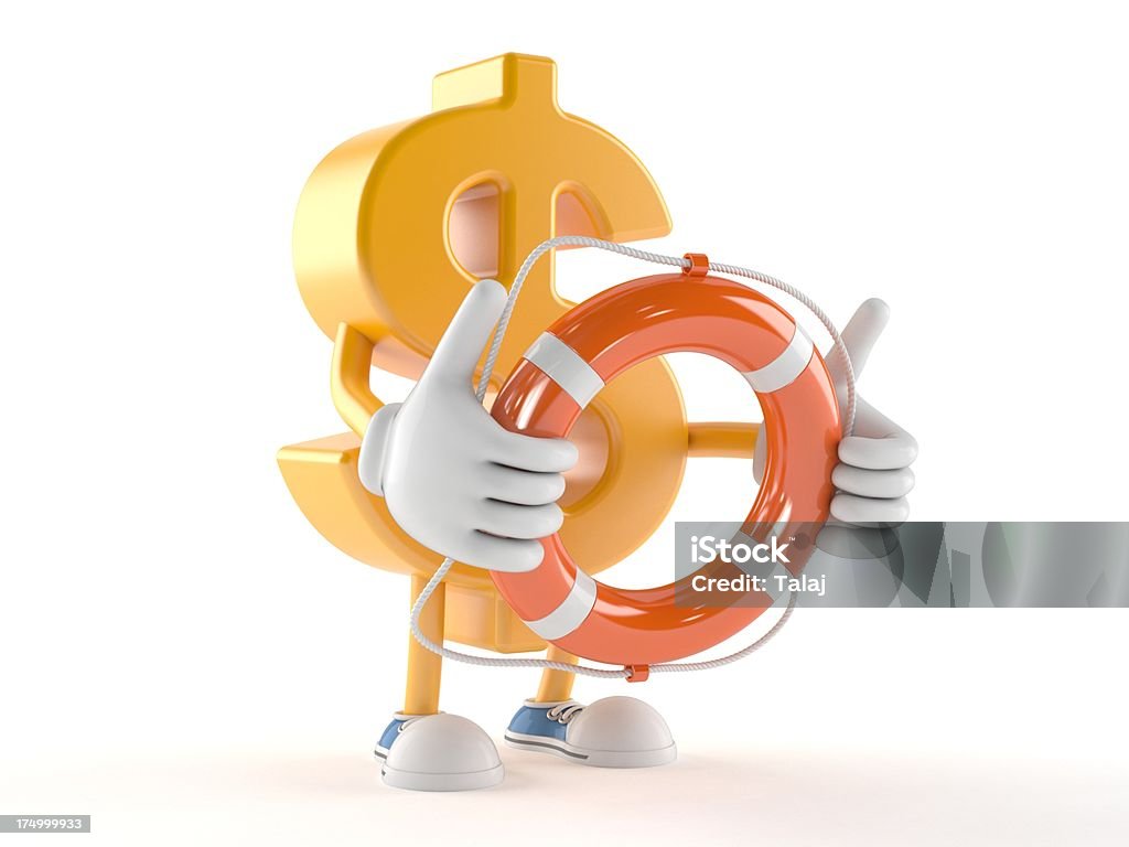 Dollar Dolar toon isolated on white background Assistance Stock Photo