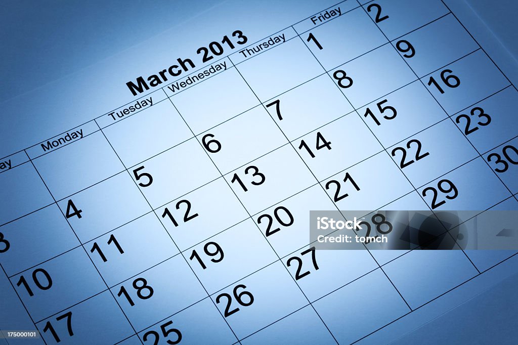 Calendário de Março de 2013 - Royalty-free 2013 Foto de stock