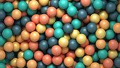 Multicolor sphere background. Abstract wallpaper with colorful balls. 3d illustration.