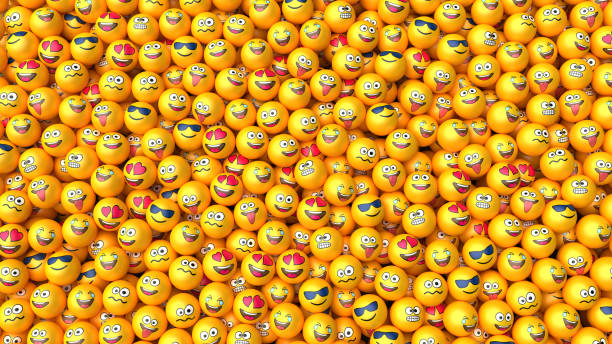 istock Social media icon background. Emoji with different faces expression. 1750005853