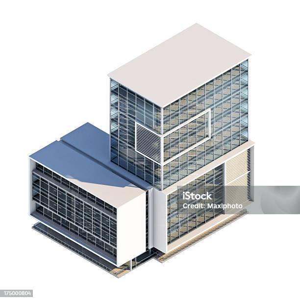 Офисное Здание Axonometry Изолированные На Белом — стоковые фотографии и другие картинки Внешний вид здания - Внешний вид здания, Офисное здание, Стекло - материал