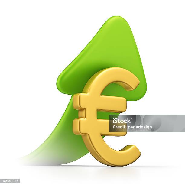 Crescimento De Euro - Fotografias de stock e mais imagens de Flecha - Arco e Flecha - Flecha - Arco e Flecha, Computação Gráfica, Cor verde