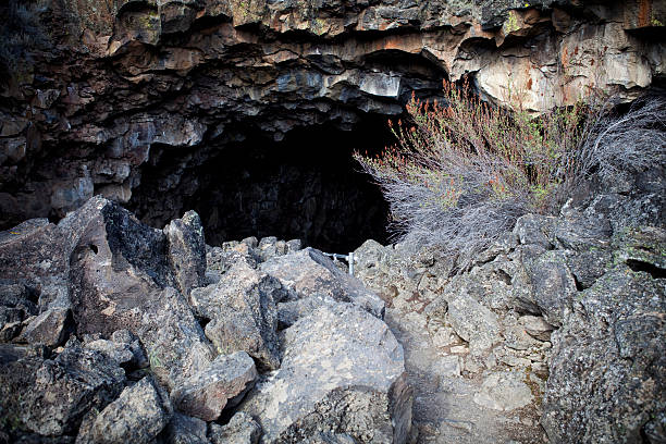 Skull Cave entrance at Lava Beds National Monument in California, USA.
