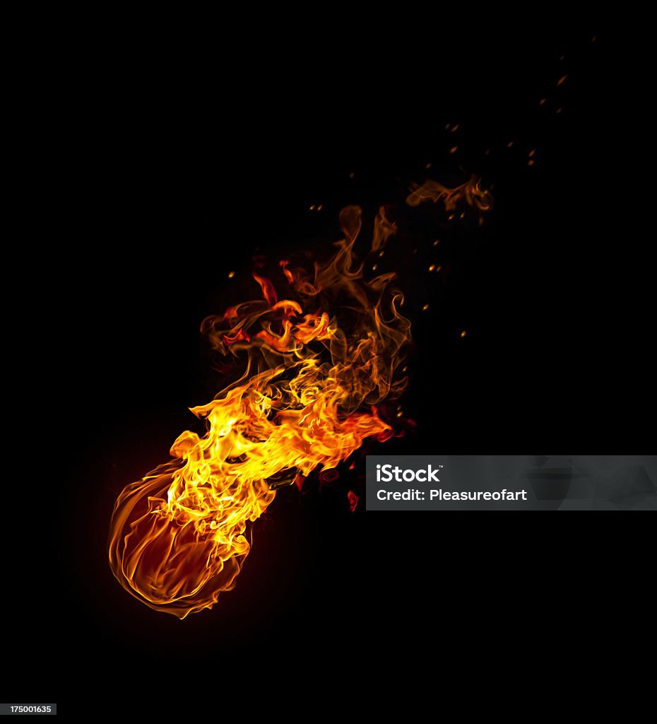 Météorite boule de feu avec des flammes Conte - Photo de Astéroïde libre de droits