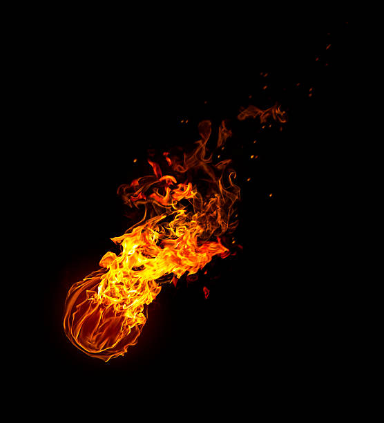 istock Meteorite fireball with tale of flames 175001635