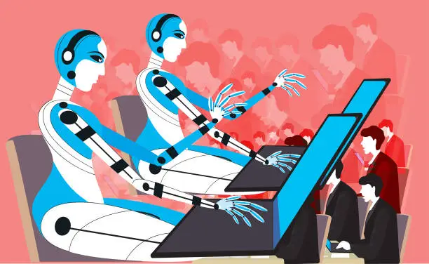 Vector illustration of Artificial intelligence in the public domain ,