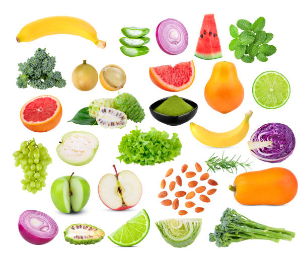 istock Mixed of different fruits isolated on white background 1750021582