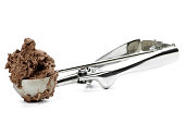 disher scoop with chocolate ice cream
