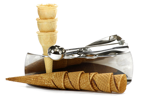 ice cream cones isolated on white background