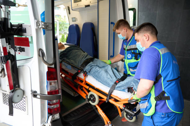 istock Young paramedics unload a patient from an ambulance 1750039923