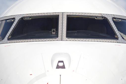 front view of a business jet
