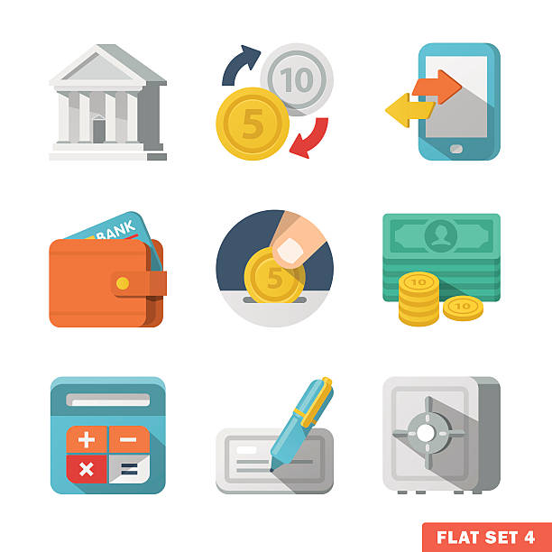 Money Flat icon set vector art illustration