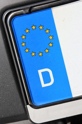 country identifier of EU car registration plate: Germany