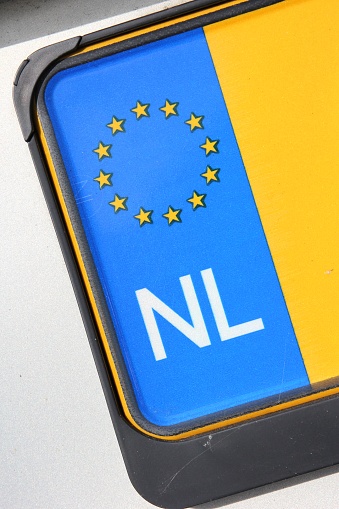 country identifier of EU car registration plate: Netherlands
