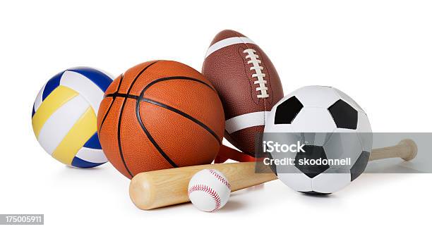 Photo libre de droit de Ballons Isolés Sur Blanc banque d'images et plus d'images libres de droit de Sport - Sport, Balle ou ballon, Matériel de sport