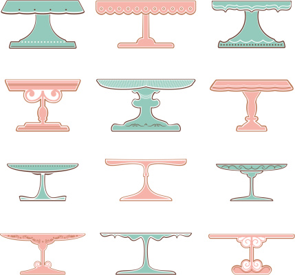 Set of elegant cake stands. Design elements. Vector. EPS 8.