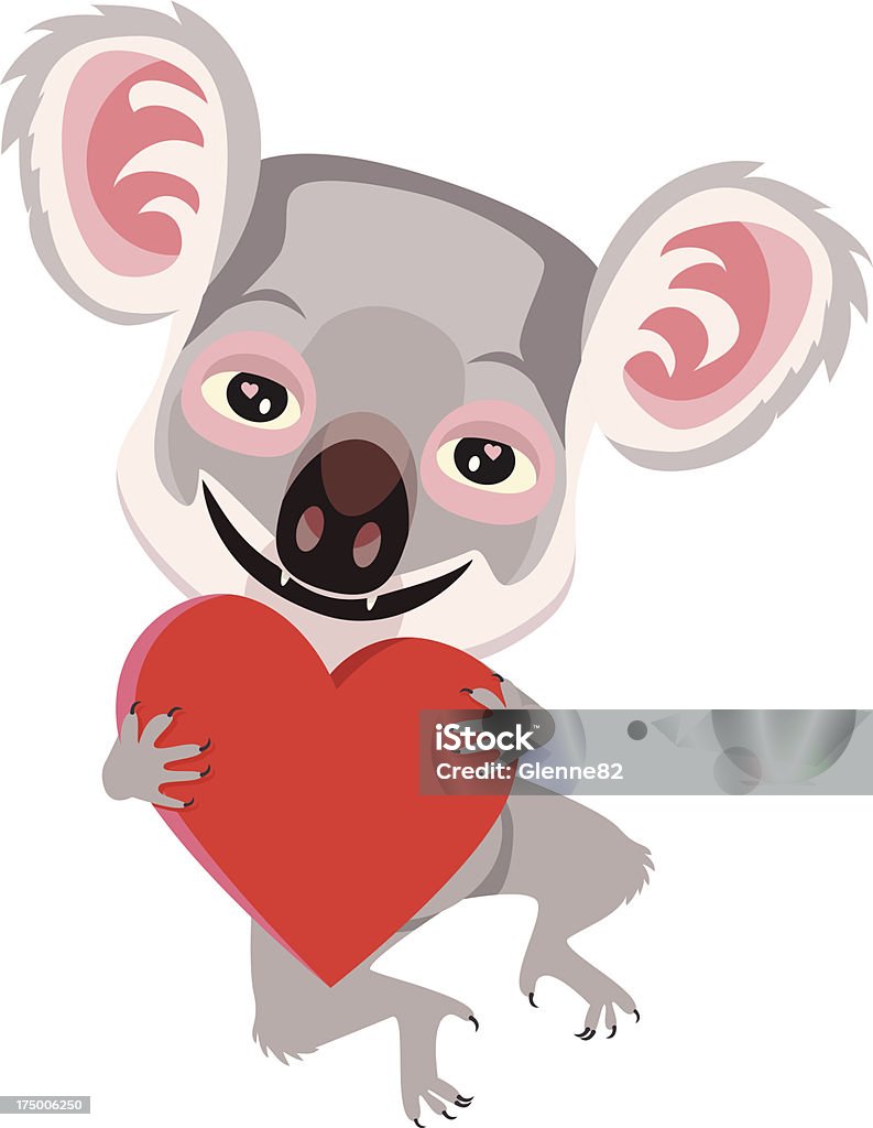 Koala ein großes Herz - Lizenzfrei Beuteltier Vektorgrafik