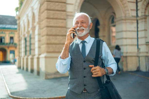 istock Senior businessman on a mobile phone odyssey 1750077879