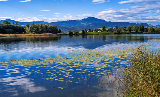 The idyllic lake Sulzberg in the alps of Allgäu (Bavaria, Germany)