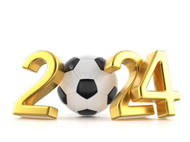 Soccer ball new year stock photo