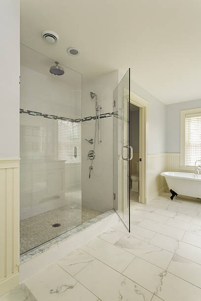 istock Luxury Bathroom with Enclosed Glass Shower 175008655