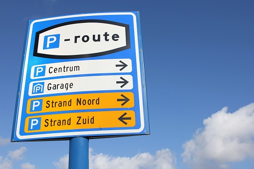 Dutch road sign: parking route