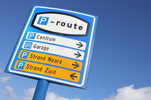 Dutch road sign: parking route