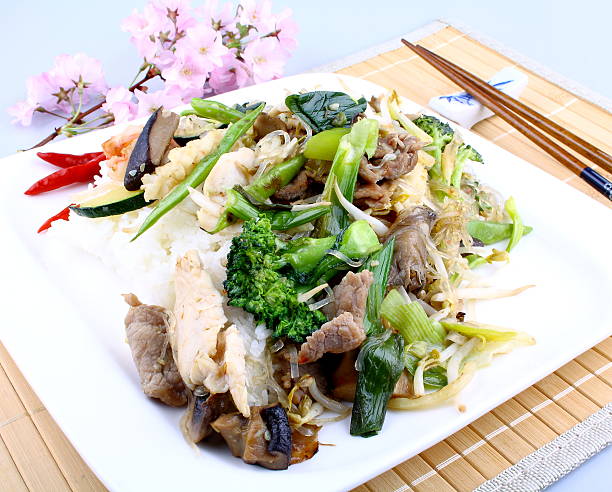 istock Asian noodle, rice with prawn, meat and vegetable 175009083