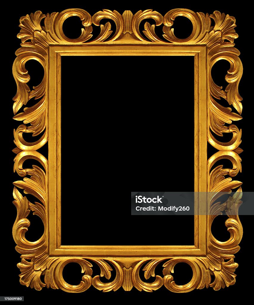 Oro immagine frame. isolato su sfondi - Foto stock royalty-free di Brillante