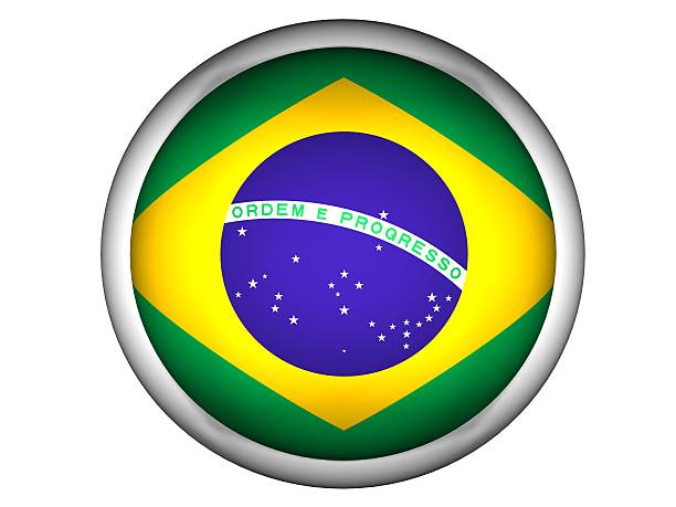 istock National Flag of Brazil . Button Style 175011272