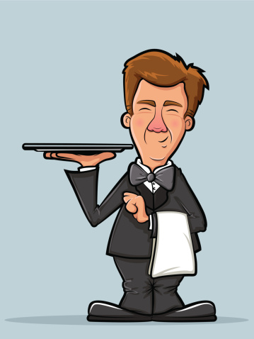 Butler Comical Butler Character Illustration Stock Illustration - Download Image Now ...