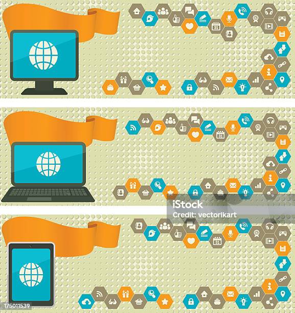 Web Banners With Different Devices Stock Illustration - Download Image Now - Arrow Symbol, Backgrounds, Border - Frame